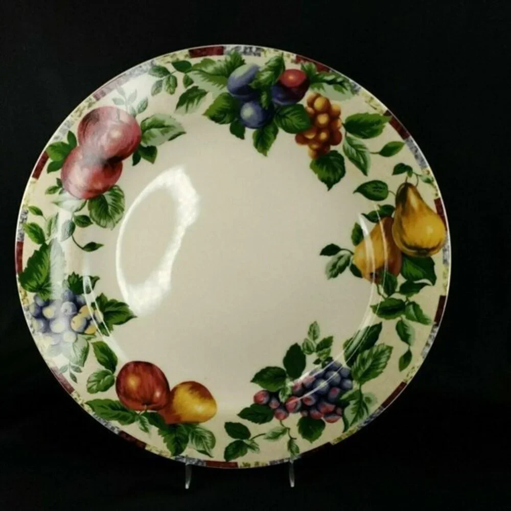 Sonoma Sakura Fruit Pattern Round Serving Platter‎ Crudite Cheese Cracker Plate